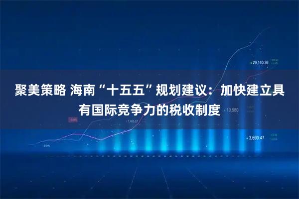 聚美策略 海南“十五五”规划建议:加快建立具有国际竞争力的税收制度