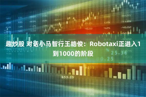 趣炒股 对话小马智行王皓俊：Robotaxi正进入1到1000的阶段